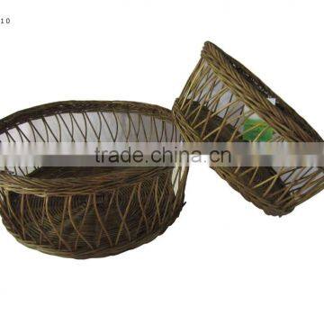 Widenly Spaced Weaving Rattan Basket in Brown