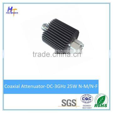 RF fixed Coaxial Attenuator, DC-3GHz 25W, 3 6 10 15 20 30dB, 50ohm N Connectors