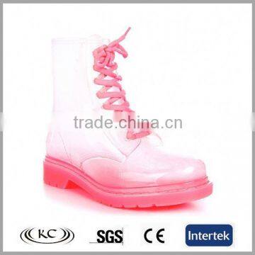 Stylish Hotsale Low Pink Clear Women Fashion Wellies