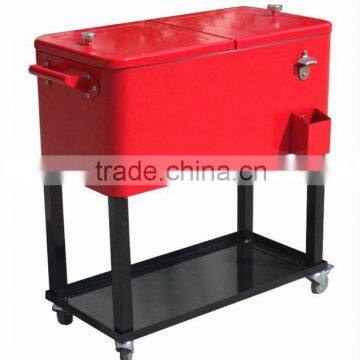 trolley cooler with wheel and tray