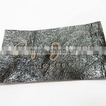 Die Cut Custom Logo Crinkle Fake Leather Patch photo-2