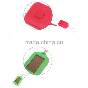New Fashion Mixed Color Solar Portable LED Light Keychain / Mini Flashlight Key Ring Survial Gadget 3 LED