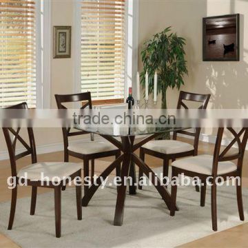 MH-021 Mordern glass Dining table and chairs 1+4 set