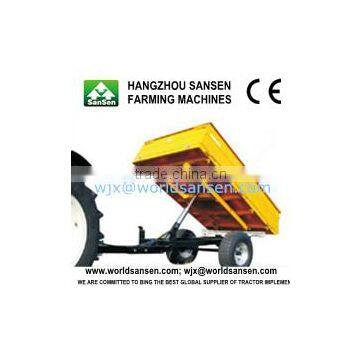 ATV tow behind trailer/Quad/Compact tractor tipper trailer, single axle, 2 axle, 3 axle dump type