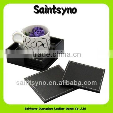 Made in China custom promotional gift leather drink coaster 13004B