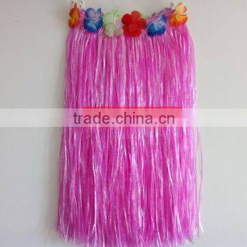 Long flowered hot pink traditional hawaiian hula costumes