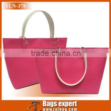 New fashion Pink PVC ladies tote bag 2016