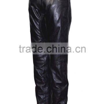 Mens Black Soft Genuine Leather Stylish Fashion Pants