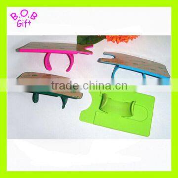 Gift Multifunction Smart wallet 3M Sticky Silicone Mobile Card Holder with Slap Stand