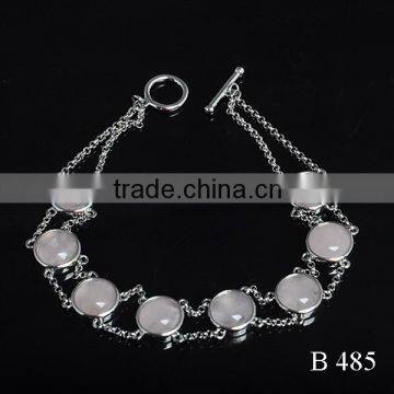 Hot Selling Friendship Bracelets Pink Quartz Gemstone Bracelet photo-3