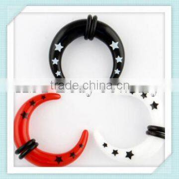 UV Acrylic transfer print horseshoes ear plug expender body piercing jewelry