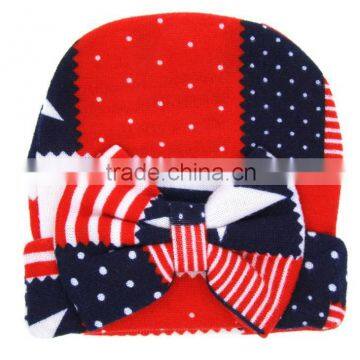 New Xmas Neonatal Baptism Cap Owl Stars Baby Hat Keep Warm Double Layer Beanie Hats Bow Knitted Cotton Caps photo-5