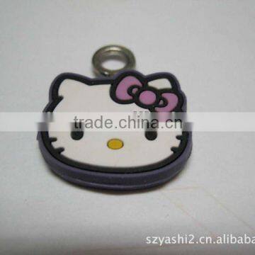 cute cat shape silicone mobile pendant