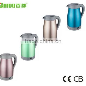 New Model Double Wall Removable Lid Stainless Steel Kettle Electirc many colors for selection Small Kitchen Appliance