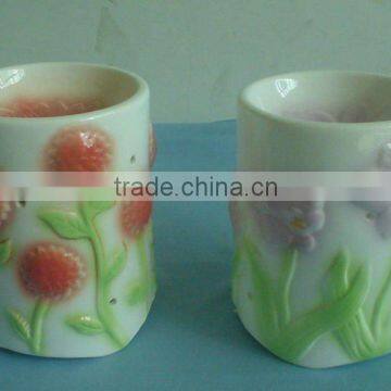 ceramic tart warmer with flower