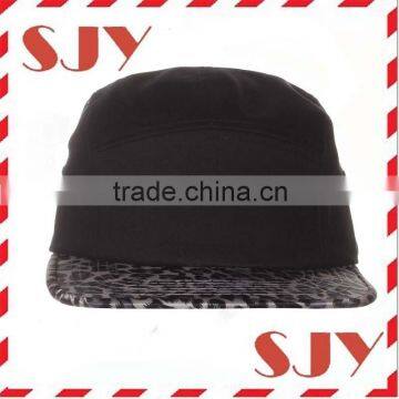 Custom Made Leopart Suede Flat Bill 5 Panel Baseball Cap photo-5
