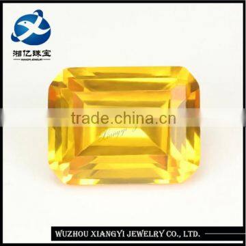 Alibaba new products octagon shape yellow bulk lab created corundum price