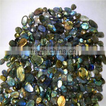 NATURAL LABRADORITE NICE FACETED CHECKERBORD AMAZING BLUE COLOR FIRE & GOOD QUALITY LOT