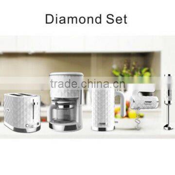 diamond design electric breakfast set include kettle toaster coffee maker hand blender hand mixer