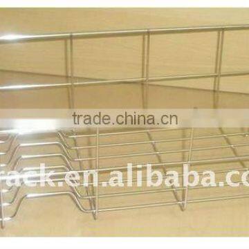 Metal hanging dish rack in kitchen P-2122