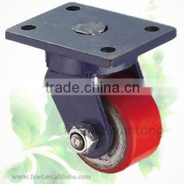 Heavy Duty Blue Bracket 500KG Load Capacity Iron Core PU Caster Wheel