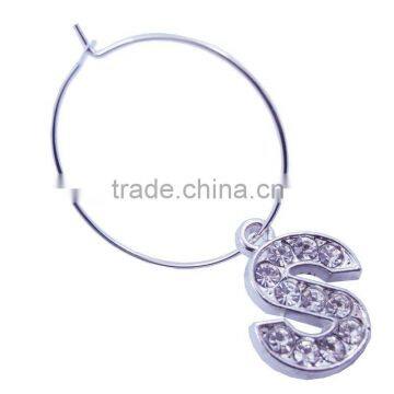 Rhinestone Wine Glass Charm