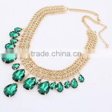 Fashion Multicolor Crystal Choker Vintage Pendant Statement Necklace Women Necklaces & Pendants Fashion Necklaces for Women 2014