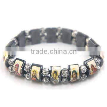 non-magnetic hematite bracelet,catholic bead bracelet,fashion religious bracelet