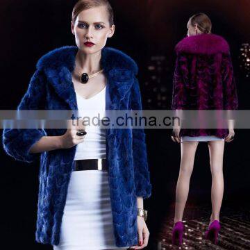 Fashion Mink Fur Coats With Fox Collar Jackets photo-4