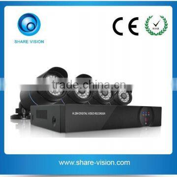 2015 economic outdoor 4ch 720p h.264 dvr combo cctv camera kit, hd cctv camera system