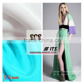 75d Polyester koshibo fabric with crepe fabric for women fashion dress fabric