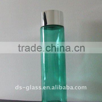 transparent cream glass bottle