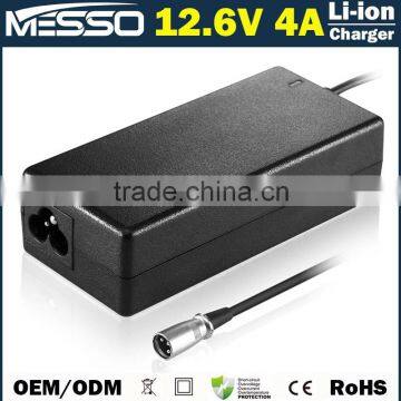 12.6V 4A Li-ion Battery Charger 100-240V 50-60Hz Charger 12.6V 4A Lithium Battery Charger