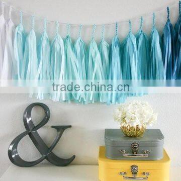 NEW Tassel Garland Banner Paper Tassel Garland aqua Blue ombre Wedding Decor, Birthday Party, Photo Backdrop, Baby Shower