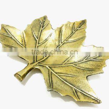 Gold antique Leaf shaped Tray for Home, Brass Maple Leaf Tray, Decorative Leaf Fruit Tray, Brass Antique