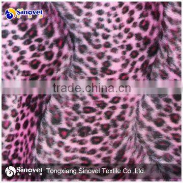 100% Polyester Animal Printing Velvet Fabric/toy fabric/velboa fabric