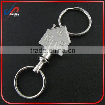 Custom House Shape Pull Apart Metal Keychains