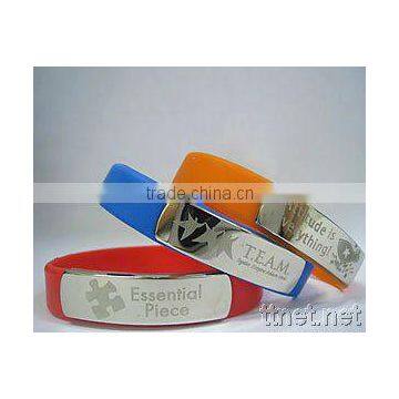 Color filled silicone bracelet MJ330