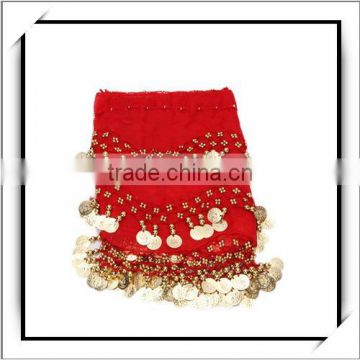 HOT! 158 Gold Coins Fashion Belly Dance Hip Chiffon Scarf