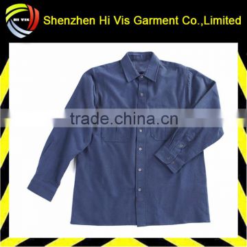 Cheap durable men blue work shirts