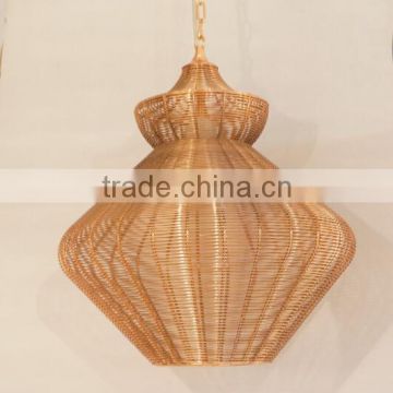 Pendant Light Modern Metal Wire Cage Copper Color Factory Decoraitive Hanging Pendant Light