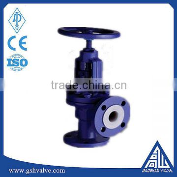 DIN standard Cast iron soft sealed flanged angle globe valve