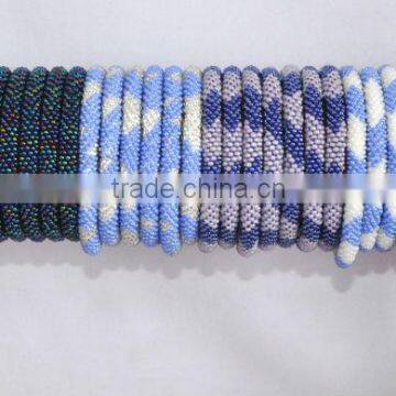 Hand Crochet Rollover Glass Bead Bracelets photo-5