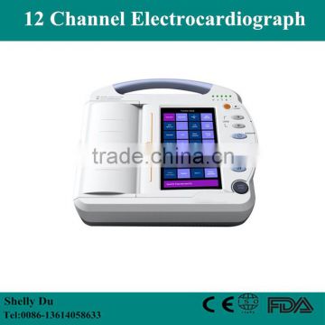 2016 High Quality Portable 12 channel Touch Screen ECG machine Electrocardiograph Price with ISO and CE Approved-Shelly