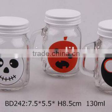 130ml Mini Glass Jar With Handle and Tin Lid