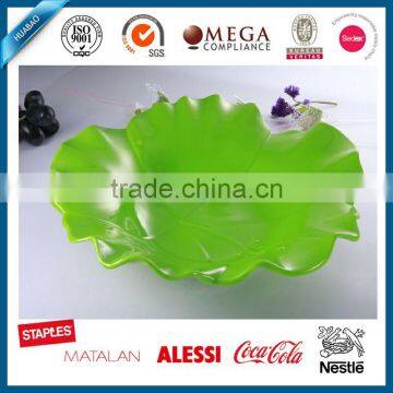 Novelty leaf shape melamine plate bowl tableware dinnerware set