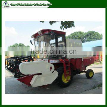 Rubber-tyred small wheat combine harvester machine