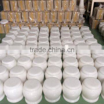 Natural Crystal white marble cremation urns