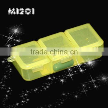 Mini 3 spaces plastic medicine box