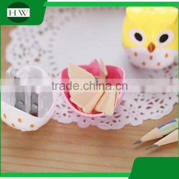 Portable Plastic Colorful Funny Child Cartoon Owl Double Pencil Sharpener photo-4